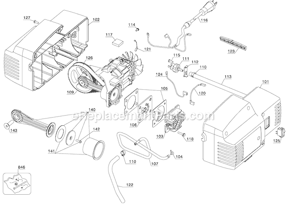 Page A Diagram and Parts List for C2006 Type 4 Porter Cable Compressor